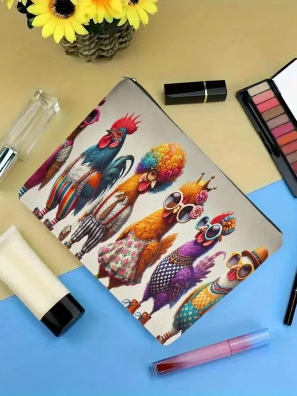 Quirky Chicken Cosmetic Bag